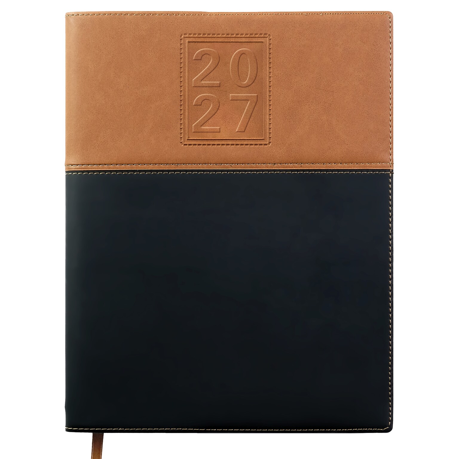 2027 Excello Brands 8 x 10 Weekly & Monthly Planner, Paperboard Cover, Brown/Black (NRY27-PK810-BN)