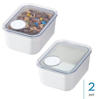 iDESIGN Polypropylene Containers, White/Clear, 2/Pack (28208M2)
