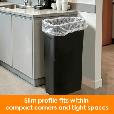Coastwide Professional™ Slim Plastic Trash Can with no Lid, Black, 23 Gal. (CW50718)