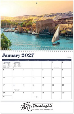 Custom Let's Travel Wall Calendar Spiral