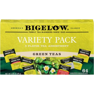 Bigelow Variety Pack Green Tea Bags, 64/Box (30568)