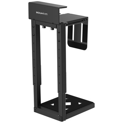 Mount-It! Heavy-Duty Clamp-On CPU Mount for Mid & Full Tower PCs, Holds up to 66 lbs., Matte Black (MI-7159)