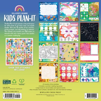 2026 Willow Creek Kid’s Plan It Calendar 12 x 12 Monthly Wall Calendar (51672)