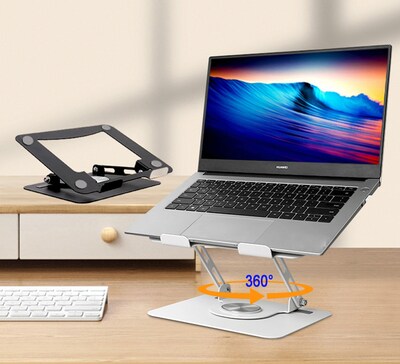 Uncaged Ergonomics 10.2" x 10" Metal Swivel Laptop Stand 2.0, Silver  (SLS-Silver)