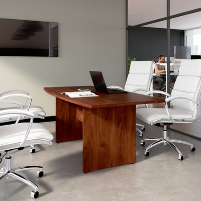 Bush Business Furniture 72W x 36D Boat Shaped Conference Table with Wood Base, Hansen Cherry (99TB72