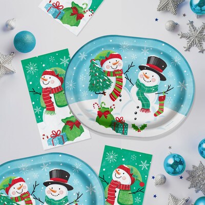 Say Hooray! Frosty Friends Paper Plates and Guest Towels Kit, Multicolored, 48/Pack (DTC9390E2H)