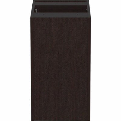 Lorell Essentials 3-Drawer Stationary Pedestal Cabinet, Letter/Legal Size, Lockable, 28.3"H x 16"W x 22"D, Espresso/Silver Brush
