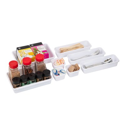 Mind Reader 8-Piece Plastic Drawer Organizer, White (8INTBOX-WHT)