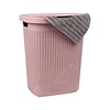 Mind Reader Plastic Laundry Hamper with Lid, Pink (50HAMP-PNK)