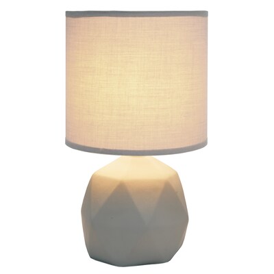 Simple Designs Geometric Concrete Lamp, Gray (LT2060-GRY)