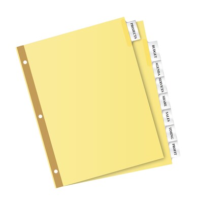 Avery Big Tab Insertable Paper Dividers, 8 Tabs, Buff  (11112)