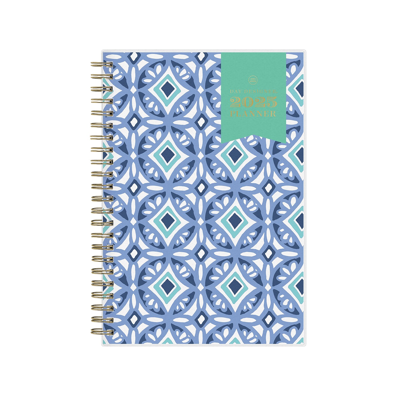 2025 Blue Sky Day Designer Tile 5 x 8 Weekly & Monthly Planner, Plastic Cover, Blue/White (101410-25)