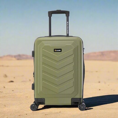 US Army FOX 20" Hardside Carry-On Suitcase, 4-Wheeled Spinner, TSA Checkpoint Friendly, Olive Drab (USLFOX00S-GRN)