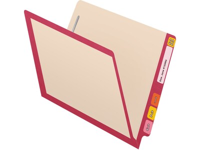 Medical Arts Press Reinforced End Tab File Folder, Straight-Cut, Letter Size, Manila/Red, 50/Box (S-09473-RED)