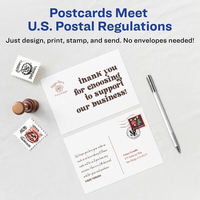 Avery Matte General Use Postcards, Matte White, 4.25" x 5.5", Inkjet, 200/Pack (08387)