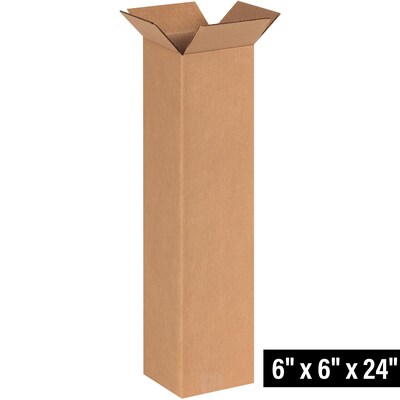 6 x 6 x 24 Shipping Boxes, 32 ECT, 25/Bundle (6624)