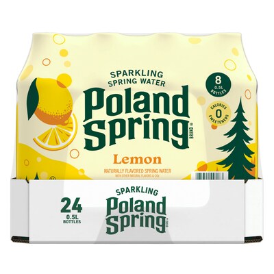 Poland Spring Lemon Sparkling Purified Water, 16.9 oz., 24/Carton (12349569/100965)