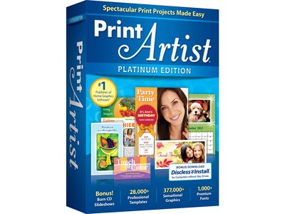 Avanquest Print Artist 25 Platinum Design & Creative Printing for Windows, 1 User [Download]