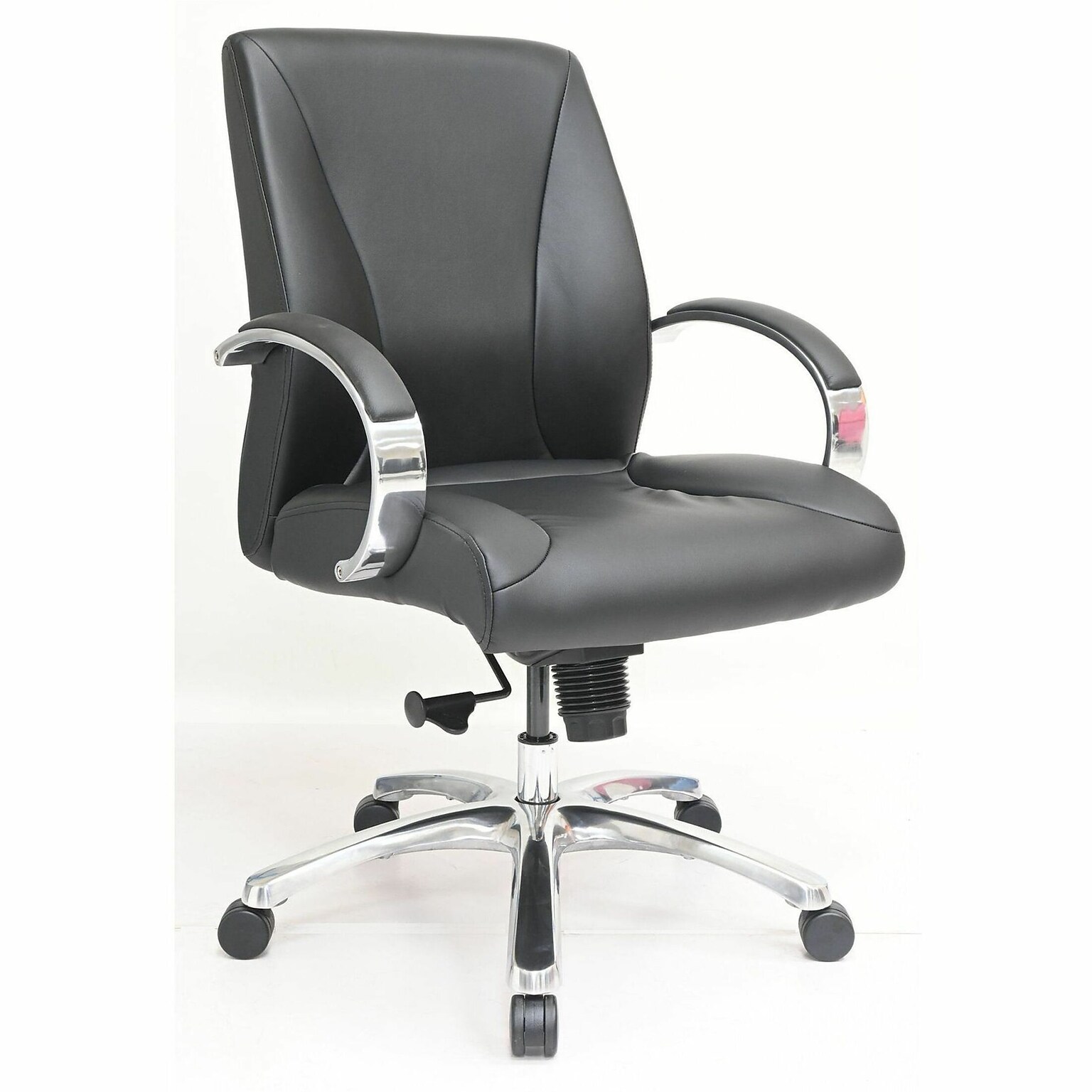 Lorell Pike Ergonomic Polyurethane Swivel Executive Chair, Black (LLR63311)