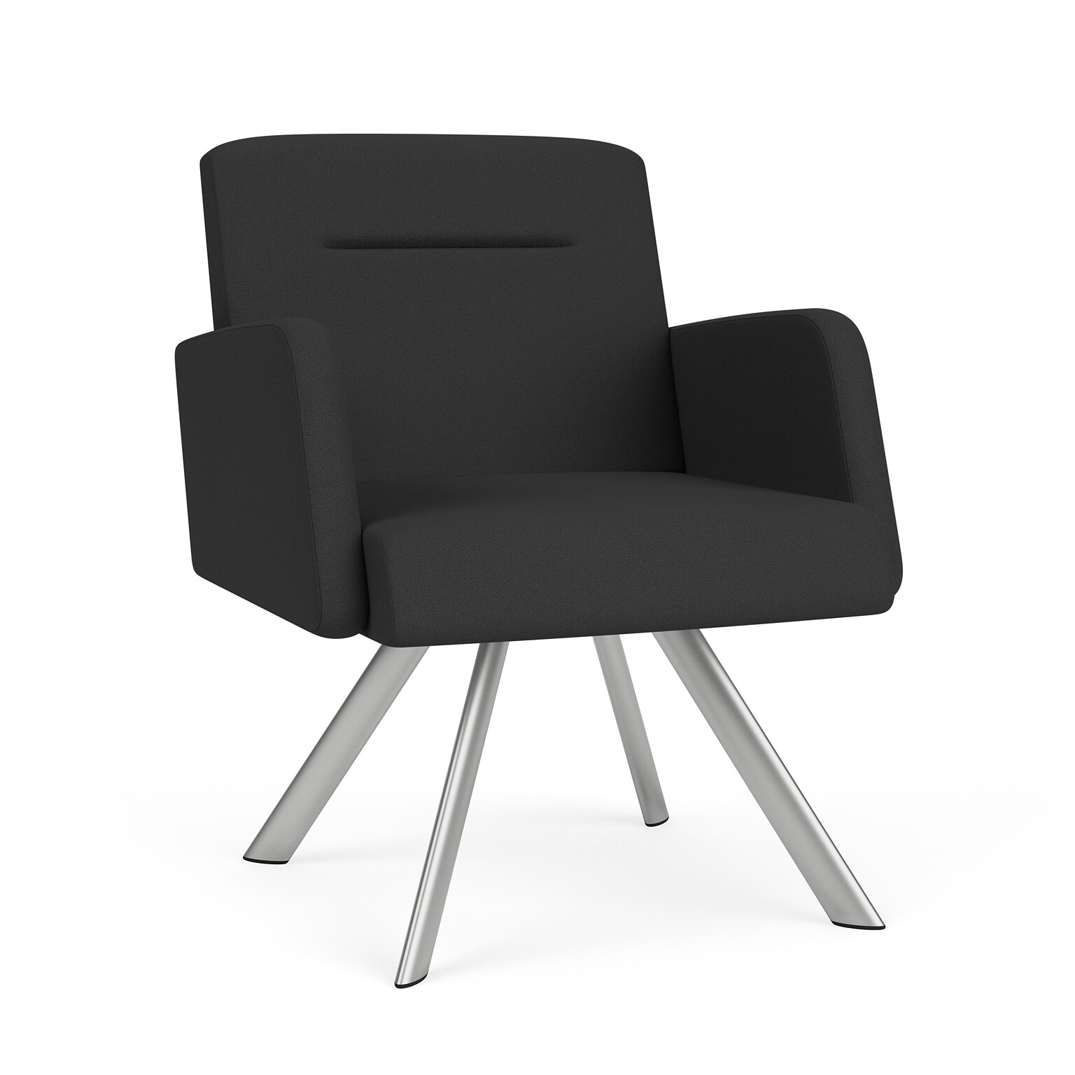 Lesro Willow Fabric Lounge Chair, Open House Graphite/Silver (WL1101.SSV-01OHGP)