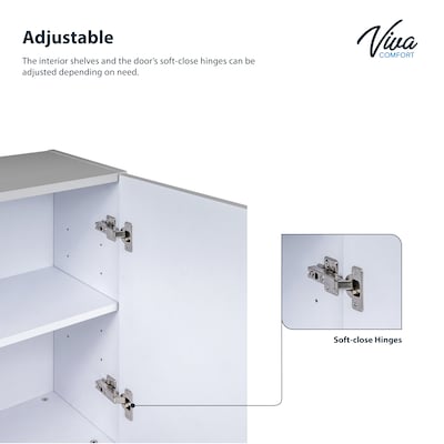 Vivacomfort 24'' H x 72" W Wood Wall Mounted Cabinet, 3-Doors, Gray (902WALL72GRY-MK)