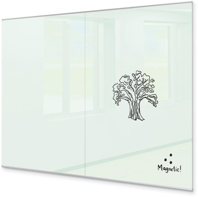 MooreCo Unity Commercial Series Magnetic Glass Dry Erase Wall, 6H x 8W (GWD608-GLOSSWHITE)