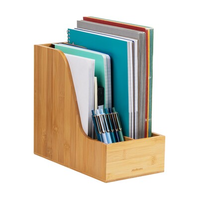 Mind Reader 3-Compartment Desk Organizer, Brown (BMAG-BRN)