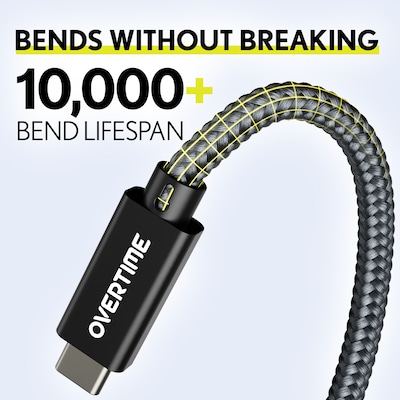 Overtime C92 6 ft USB-C to USB-C 240W Charging Cable, Black (OCC92BK)