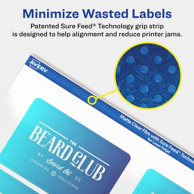 Avery Laser/Inkjet Multipurpose Rectangle Labels, 2" x 3", Clear, 200 Labels/Pack (94237)