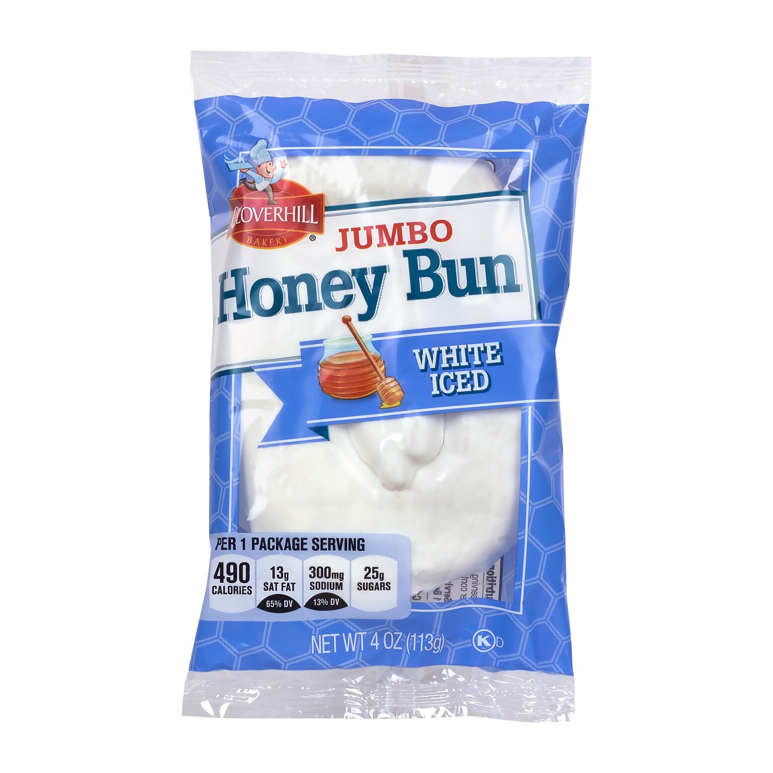 Hostess Cloverhill Jumbo Iced Honeybun, 4 oz, 36/Pack (220-02472)