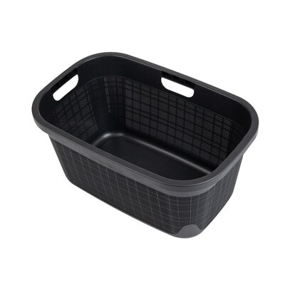 Mind Reader 10-Gallon Laundry Basket, Plastic, Black (40FABASK-BLK)