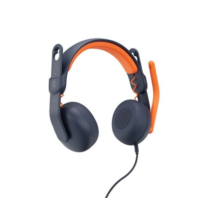 Logitech Zone Learn 3.5mm Stereo Computer Headset, Blue/Orange (981-001372)