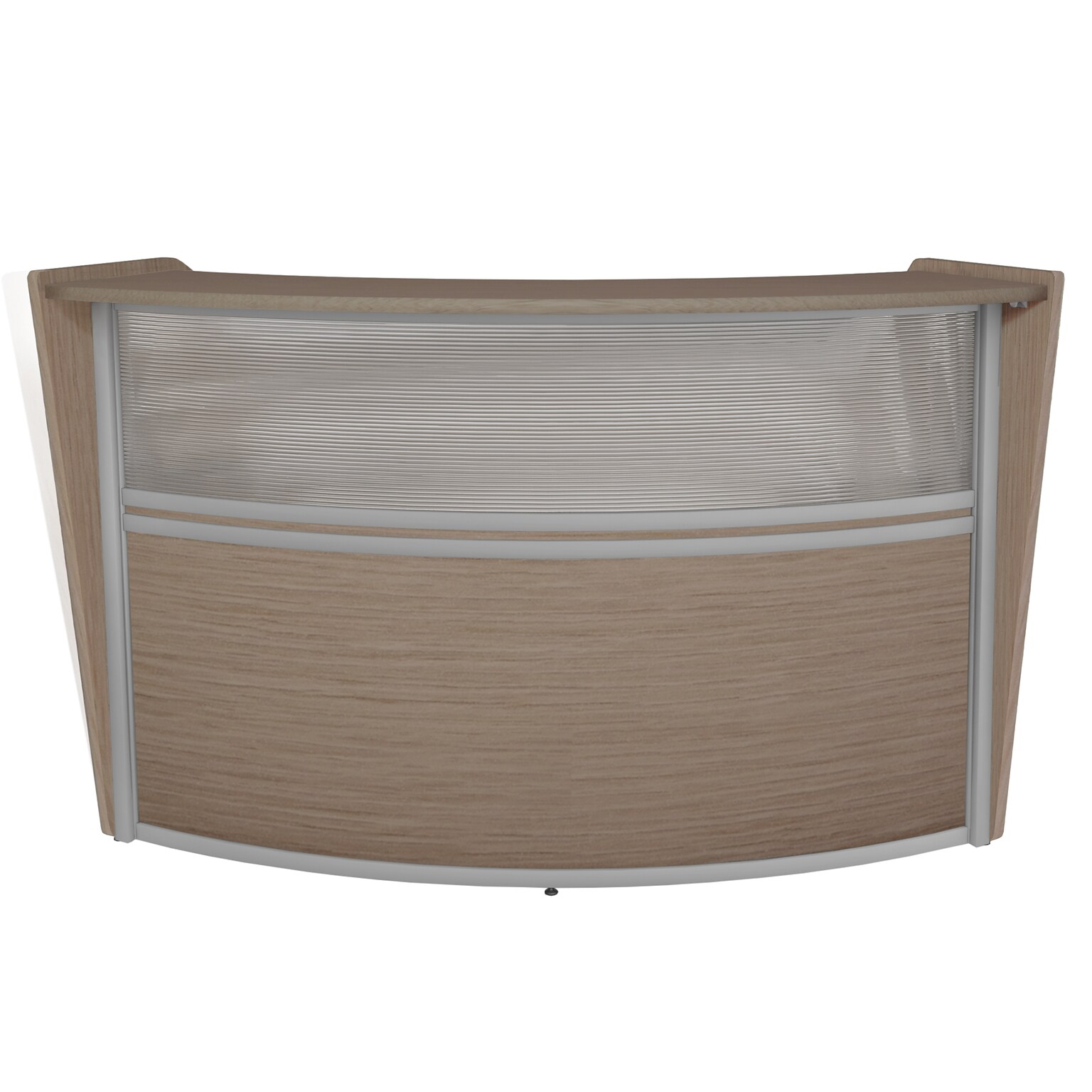 Regency Marque 72W Curved Plexi Single-Unit Reception Desk, Noble Oak (77310NO)