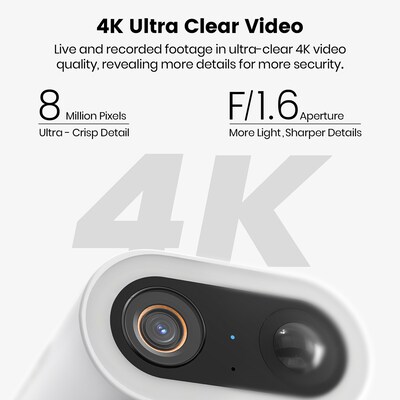 aosu SolarCam P1 Max Outdoor Wireless Security Camera, White (ASUC8S2CA11)