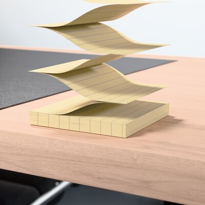 Staples Pop-up Sticky Notes, 3" x 3", Sunshine Collection, Lined, 100 Sheets/Pad, 6 Pads/Pack (ST62874)