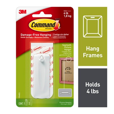 Command Sawtooth Picture Hanger, White (17040ES)