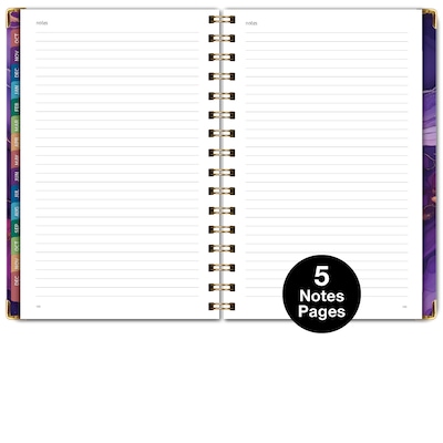 2027 Excello Brands 6" x 8" Weekly & Monthly Standard Planner, Paperboard Cover, Pink Purple Marble (FSHN-CY27-58-22)