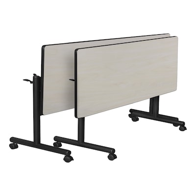 Regency Kobe 48" Flip Top Mobile Maple Training Table & 2 'M' Stack Chairs, Blue (MKFT4824PL47BE)