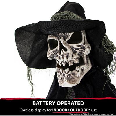 Haunted Hill Farm Life-Size Poseable Skeleton Witch (HHWITCH-6FL)