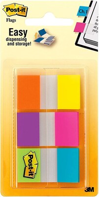 Post-it® Flags, .94 Wide, Alternating Electric Glow Collection, 60 Flags/Pack (680-EG-ALT)