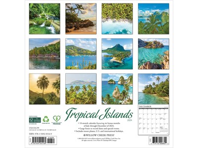 2025 Blue Sky Tropical Islands 12 x 12 Monthly Wall Calendar (45169)
