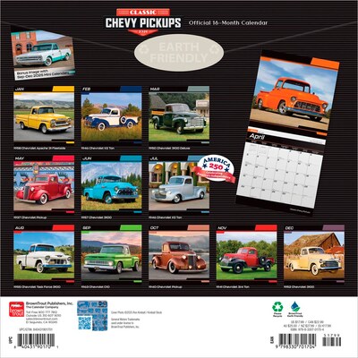 2026 BrownTrout Classic Chevy Pickups 12 x 12 Monthly Wall Calendar (9798330701704)