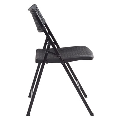 NPS AirFlex Series Premium Polypropylene Folding Chair, Black, 4/Pack (1410)