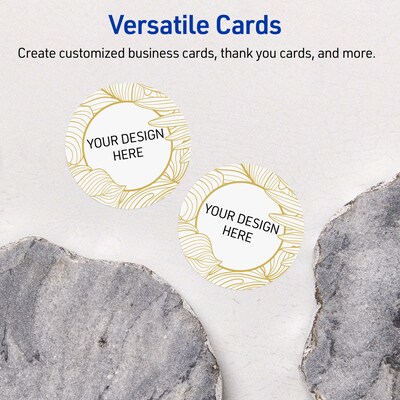 Avery Gold Florals Matte Blank Card, White, 120/Pack (S00-EW0)