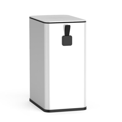 NineStars Stainless Steel Indoor Step-On Trash Can, 2.6 Gallons, White (XZD-10-88WH)