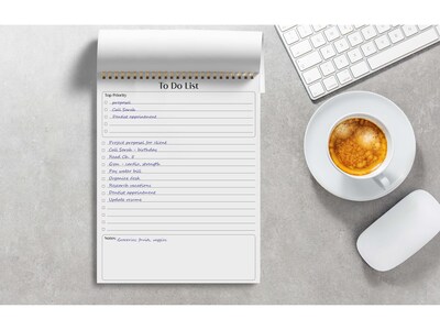 Better Office To-Do List Notepad, 8.5" x 11", Ruled, White, 50 Sheets/Pad, 3 Pads/Pack (25823-3PK)
