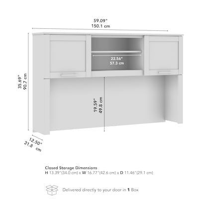 Bush Home Somerset 60" W Desk Hutch, Storage Shelves for Office Desk, Hansen Cherry (WC81731)
