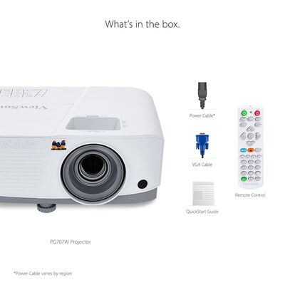 ViewSonic Business PG707W DLP Projector, White