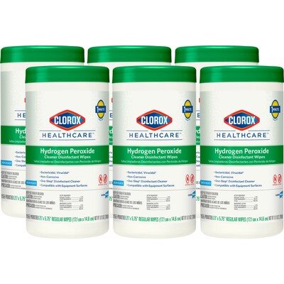 Clorox Healthcare® Disinfecting Wipes, 155 Wipes/Container, 6/Carton (30825CT)