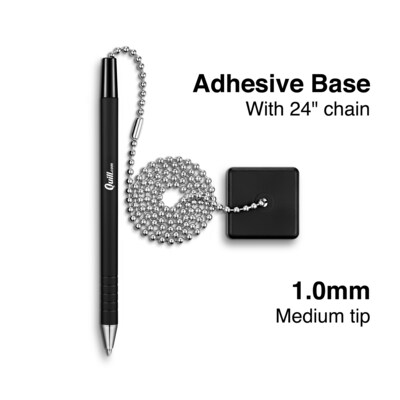Quill Brand® Anchor Security Pen with Chain and Base, Medium Point  Black (31587)
